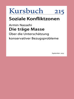 cover image of Die träge Masse